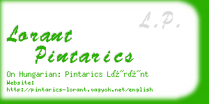 lorant pintarics business card